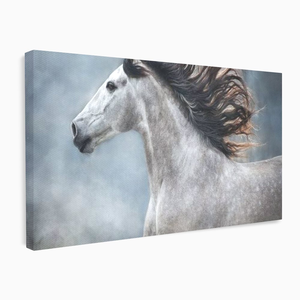 Tablou canvas cu tablou canvas cu armasar in miscare, fara rama, pe sasiu de lemn